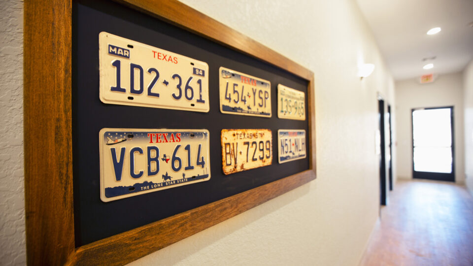 License Plates Framed